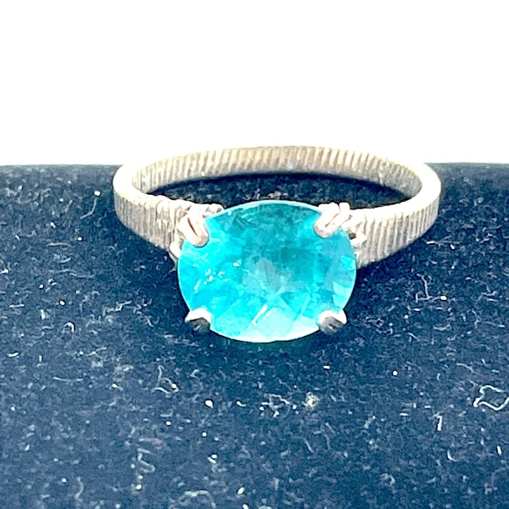 Sterling Wire Wrapped Tourmaline Ring Sz. 10